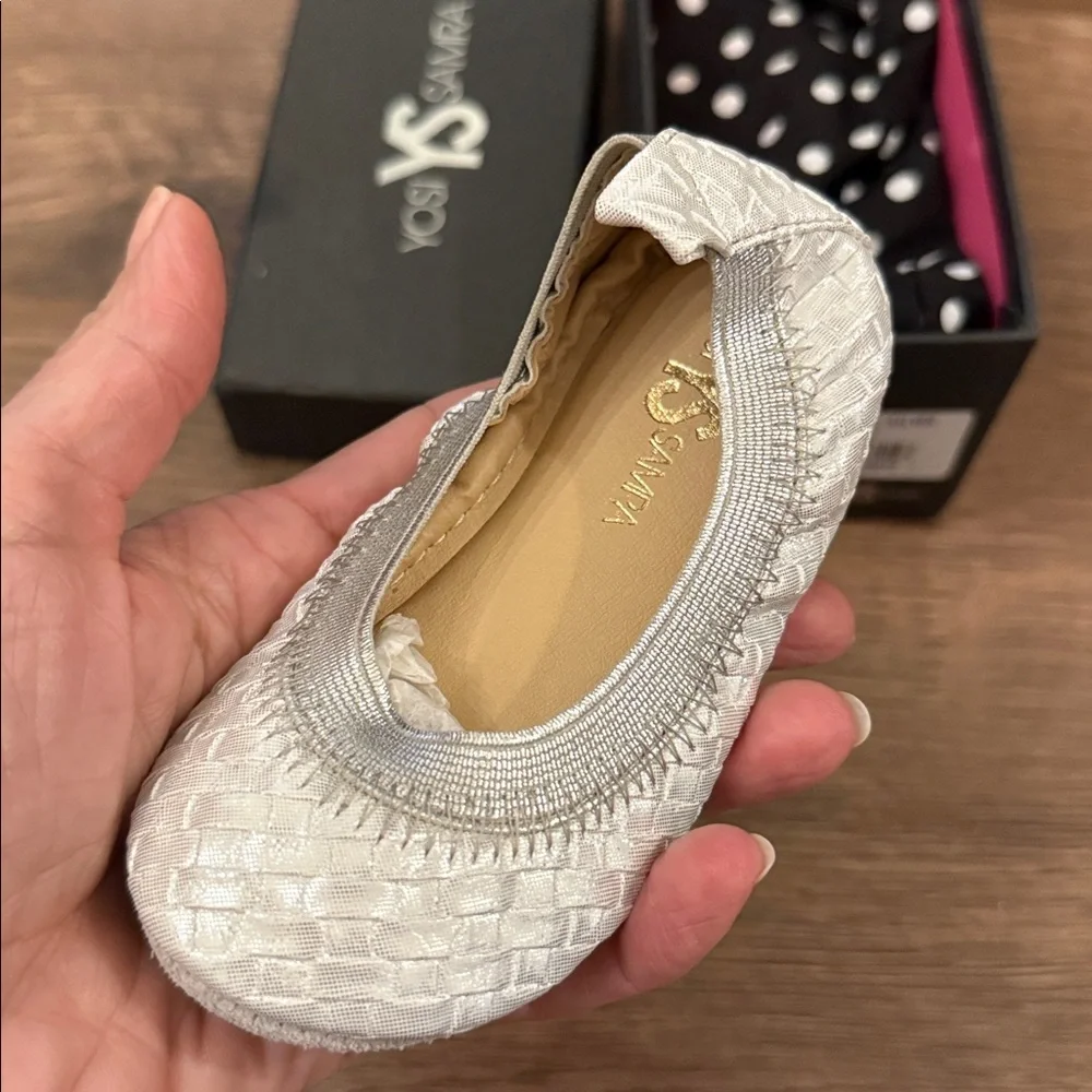 Yosi Samra Metallic Ballet Flats NIB